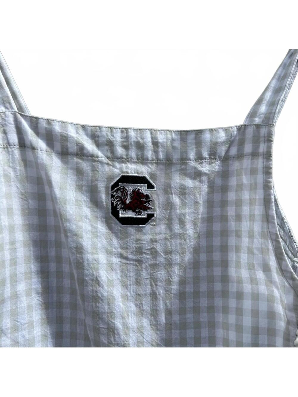 GARB TEAM Carolina Gamecocks Cocky Grey & White Gingham Jumper Dress Sundress